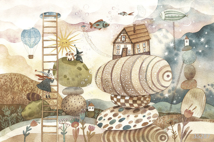 Изображение #35287 Фантазийные домики - ECO Фреска «Бархат Золото» FX-G